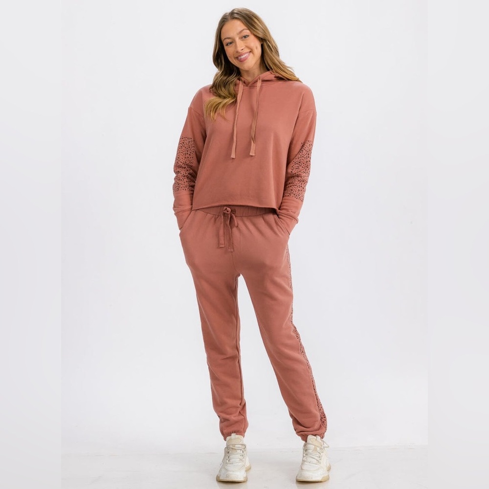 SALE! 033. WOMEN'S LONG SLEEVE RAW EDGE HOODED PULLOVER SWEATER - Picture 2 of 4